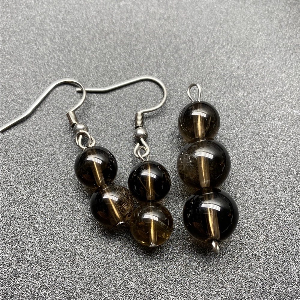 Smoky Quartz Earrings and Pendant Set  Store Beaded Earrings